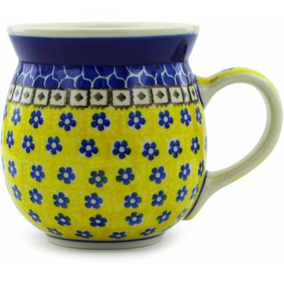 Polish Pottery Bubble Mug 16 oz Sunburst Daisies