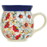 Polish Pottery Bubble Mug 16 oz Sweet Floral Bliss UNIKAT