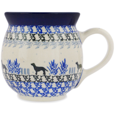 Polish Pottery Bubble Mug 16 oz Tail Wag