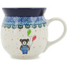 Polish Pottery Bubble Mug 16 oz Teddy Bear UNIKAT