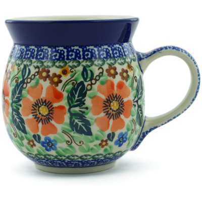 Polish Pottery Bubble Mug 16 oz Texas Blooms UNIKAT