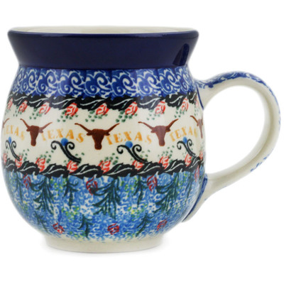 Polish Pottery Bubble Mug 16 oz Texas Feast UNIKAT