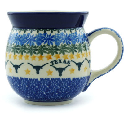 Polish Pottery Bubble Mug 16 oz Texas State