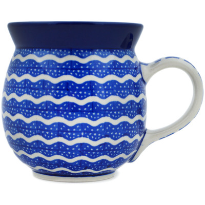 Polish Pottery Bubble Mug 16 oz Totally Wavy