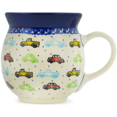 Polish Pottery Bubble Mug 16 oz Traffic Jam