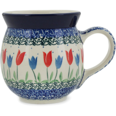 Polish Pottery Bubble Mug 16 oz Tulip Fever