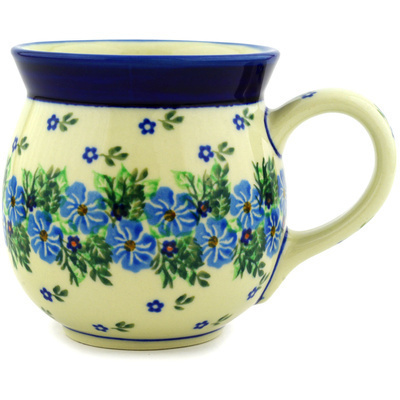 Polish Pottery Bubble Mug 16 oz Viola Bouquet