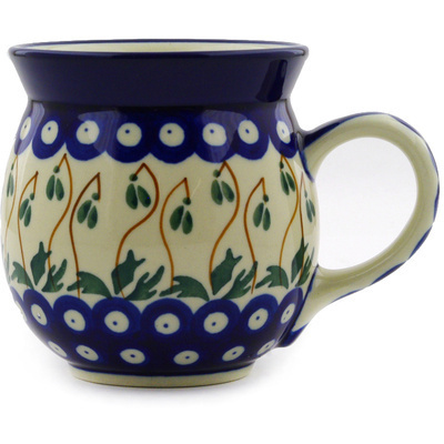 Polish Pottery Bubble Mug 16 oz Weeping Bells