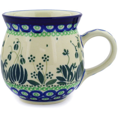 Polish Pottery Bubble Mug 16 oz Weeping Tulips UNIKAT