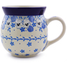 Polish Pottery Bubble Mug 16 oz White Pansy