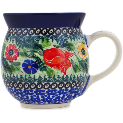 Polish Pottery Bubble Mug 16 oz Wildflower Path UNIKAT