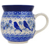 Polish Pottery Bubble Mug 16 oz Winter Beauty UNIKAT