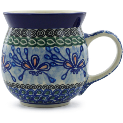 Polish Pottery Bubble Mug 16 oz Winter Fan Fare UNIKAT