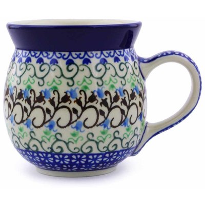 Polish Pottery Bubble Mug 16 oz Woodland Lace