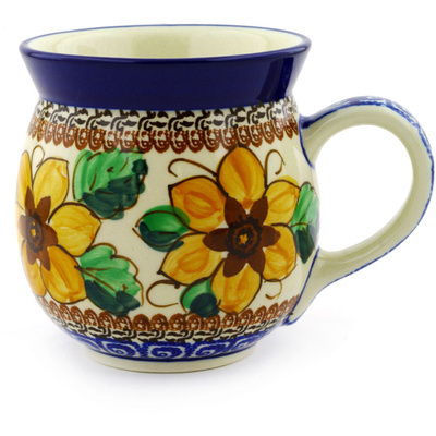 Polish Pottery Bubble Mug 16 oz Woodland Whirl UNIKAT