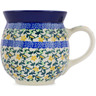 Polish Pottery Bubble Mug 16 oz Yellow Buds