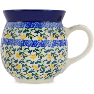 Polish Pottery Bubble Mug 16 oz Yellow Buds