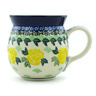 Polish Pottery Bubble Mug 16 oz Yellow Rose