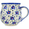 Polish Pottery Bubble Mug 17 oz Hope Flowes UNIKAT