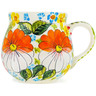 Polish Pottery Bubble Mug 17 oz Summer Walk UNIKAT