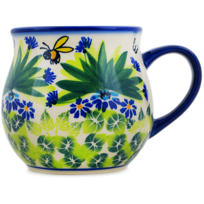 Polish Pottery Bubble Mug 19 oz Bees A&#039;buzz UNIKAT