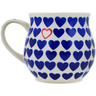 Polish Pottery Bubble Mug 19 oz Blue Heart Love