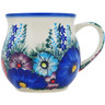 Polish Pottery Bubble Mug 19 oz Bouquet Of Love UNIKAT