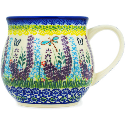 Polish Pottery Bubble Mug 19 oz Long Lavender UNIKAT