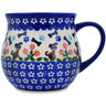 Polish Pottery Bubble Mug 19 oz Puppy Love UNIKAT