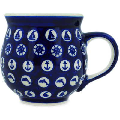 Polish Pottery Bubble Mug 19 oz Set Sail Into The Blue