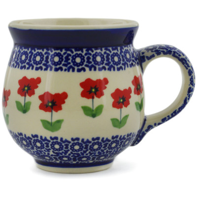 Polish Pottery Bubble Mug 19 oz Wind-blown Poppies