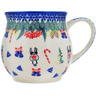 Polish Pottery Bubble Mug 19 oz Winter Sights UNIKAT
