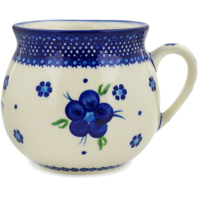 Polish Pottery Bubble Mug 20 oz Bleu-belle Fleur