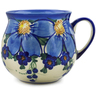 Polish Pottery Bubble Mug 20 oz Himalayan Blue Poppy UNIKAT