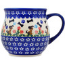 Polish Pottery Bubble Mug 20 oz Puppy Love UNIKAT