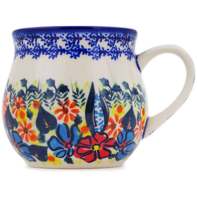 Polish Pottery Bubble Mug 21 oz Bold Poppies UNIKAT