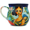 Polish Pottery Bubble Mug 21 oz Mother With Child UNIKAT