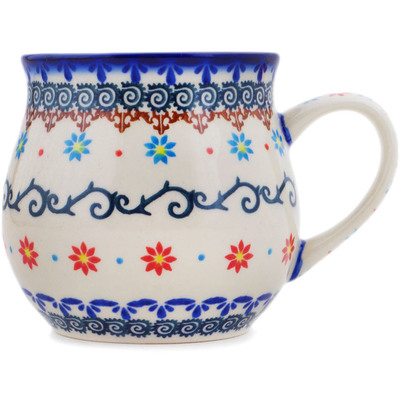 Polish Pottery Bubble Mug 21 oz Sunflower Dance