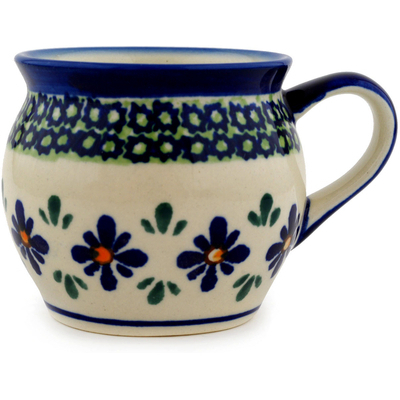 Polish Pottery Bubble Mug 5 oz Gingham Flowers