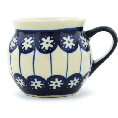 Polish Pottery Bubble Mug 7 oz Aster Peacock Blossom