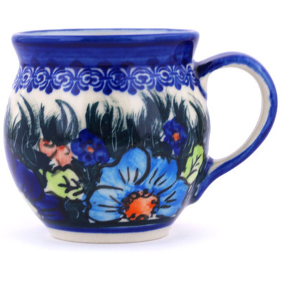 Polish Pottery Bubble Mug 7 oz Butterfly Splendor UNIKAT