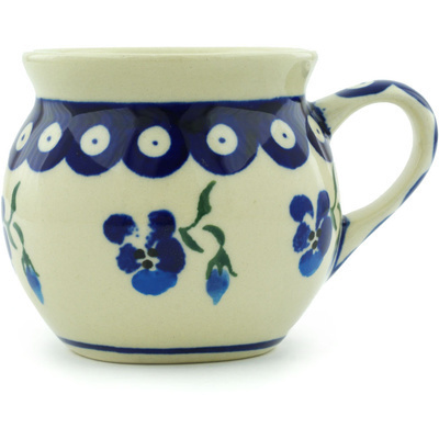 Polish Pottery Bubble Mug 7 oz Cobalt Pansy