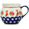 Polish Pottery Bubble Mug 7 oz Floral Fox
