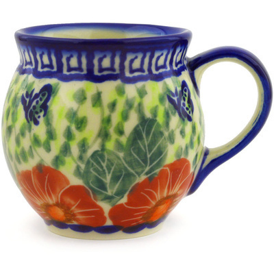 Polish Pottery Bubble Mug 7 oz Happiness UNIKAT