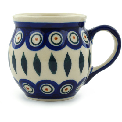 Polish Pottery Bubble Mug 7 oz Peacock