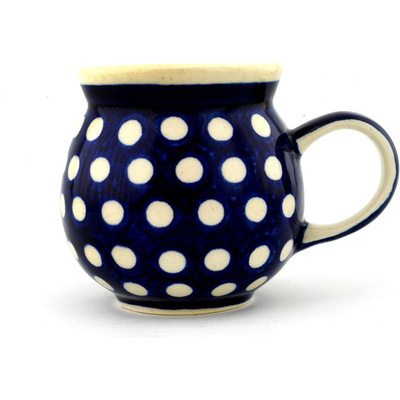 Polish Pottery Bubble Mug 7 oz White Dot