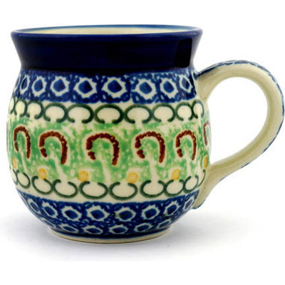 Polish Pottery Bubble Mug 8 oz Arbor Peacock