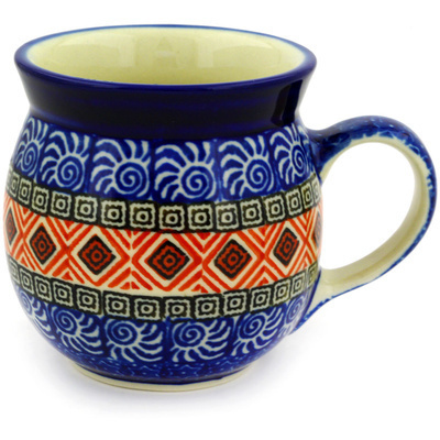 Polish Pottery Bubble Mug 8 oz Aztec Night