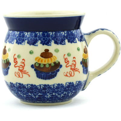 Polish Pottery Bubble Mug 8 oz Birthday Cupcake