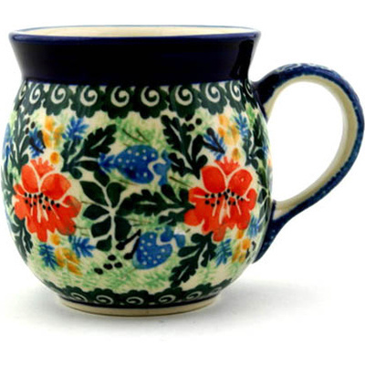 Polish Pottery Bubble Mug 8 oz Blackberry Fields UNIKAT